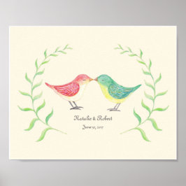 Custom Love Bird Art Poster Print Weddenschap Gift