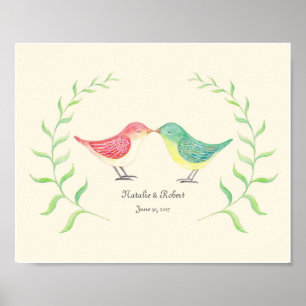 Custom Love Bird Art Poster Print Weddenschap Gift
