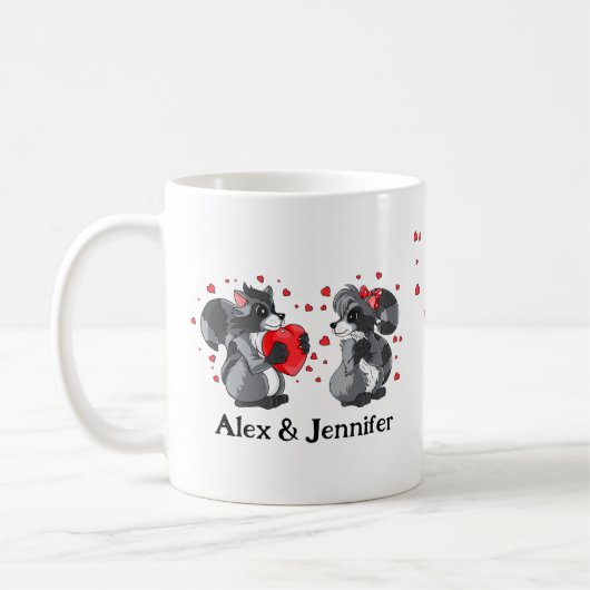 Custom Love Couple Names Personalized Koffiemok (Links)