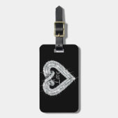 Custom Love Diamond Heart Bagagelabel (Voorkant verticaal)