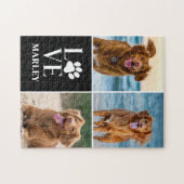 Custom Love Dog Lover Name Photo Collage Pet Legpuzzel (Horizontaal)