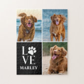 Custom Love Dog Lover Name Photo Collage Pet Legpuzzel (Verticaal)