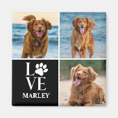 Custom Love Dog Lover Name Photo Collage Pet Magneet (Voorkant)
