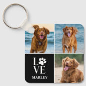 Custom Love Dog Lover Name Photo Collage Pet Sleutelhanger (Voorkant)