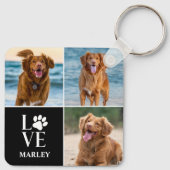 Custom Love Dog Lover Name Photo Collage Pet Sleutelhanger (Achterkant)