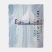 Custom Love Forever Photo Wedding Fleece Deken (Voorkant)