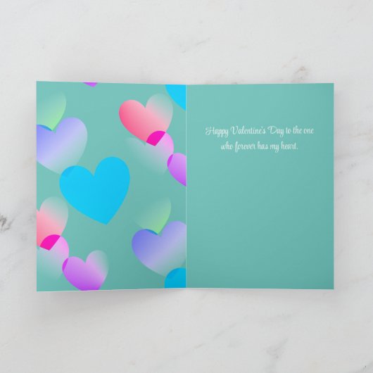 Custom Love Gliding Hearts Valentijnsdag Feestdagen Kaart (Binnen)