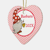 Custom Love Gnome kerstboom Keramisch Ornament (Links)