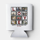 Custom Love Happy Valentines Day 8 Photo Collage Blikjeskoeler (Achterkant)