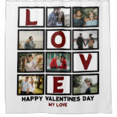 Custom Love Happy Valentines Day 8 Photo Collage Douchegordijn (Voorkant)