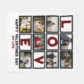 Custom Love Happy Valentines Day 8 Photo Collage Fleece Deken (Voorkant (Horizontaal))