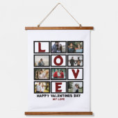 Custom Love Happy Valentines Day 8 Photo Collage Hangend Wandkleed (Voorkant)