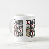 Custom Love Happy Valentines Day 8 Photo Collage Koffiemok (Voorkant links)