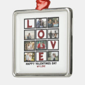 Custom Love Happy Valentines Day 8 Photo Collage Metalen Ornament (Links)