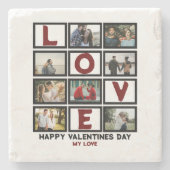 Custom Love Happy Valentines Day 8 Photo Collage Stenen Onderzetter (Voorkant)