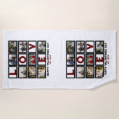 Custom Love Happy Valentines Day 8 Photo Collage Strandlaken (Voorkant)