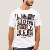 Custom Love Happy Valentines Day 8 Photo Collage T-shirt (Voorkant)