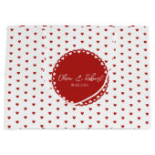 Custom Love Heart Gift Bag voor Koppels Groot Cadeauzakje (Voorkant)