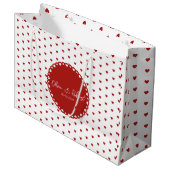 Custom Love Heart Gift Bag voor Koppels Groot Cadeauzakje (Voorkant Gekanteld)