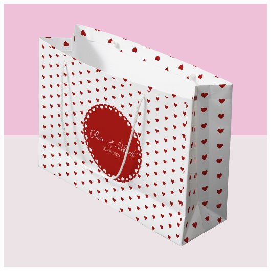 Custom Love Heart Gift Bag voor Koppels Groot Cadeauzakje