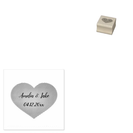 Custom Love Heart Save the Date Rubberstempel (Gestempeld)