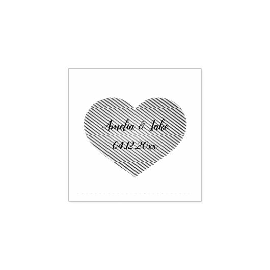 Custom Love Heart Save the Date Rubberstempel (Afrduk)