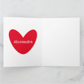 Custom Love Heart Valentijnsdag Kaart (Binnen)