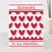 Custom Love Heart Valentijnsdag Kaart (Voorkant)