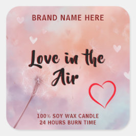 Custom Love in the Air Candle Label for Valentine