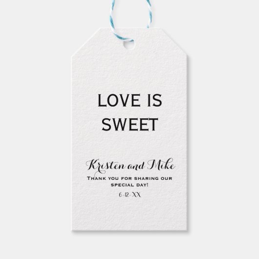 Custom Love is een lieve bruiloft Cadeaulabel (Voorkant)