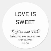 Custom Love is een lieve bruiloft Ronde Sticker (Voorkant)