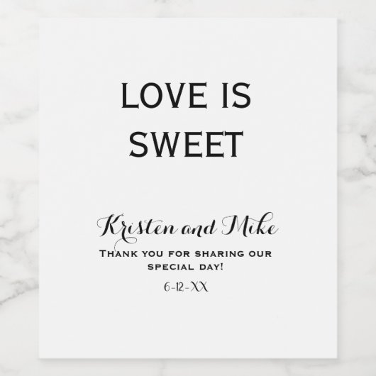 Custom Love is een lieve bruiloft Wijn Etiket (Enkel label)