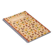 Custom Love is here Cozy autumn pattern Brown chic Notitieboek (Rechterzijde)