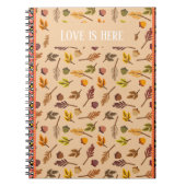 Custom Love is here Cozy autumn pattern Brown chic Notitieboek (Voorkant)