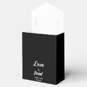 Custom Love is Sweet Classic Black White Weddensch Bedankdoosjes (Geopend)