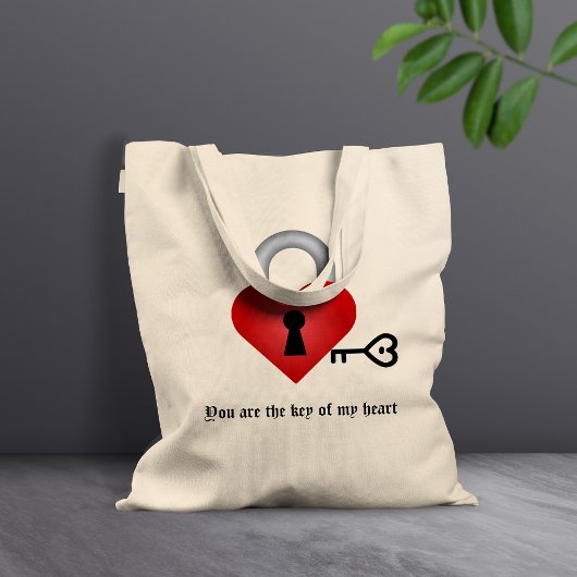 Custom Love Key Canvas tas