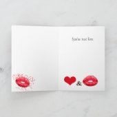 Custom Love kiss me and harten valentijn Feestdagen Kaart (Binnen)