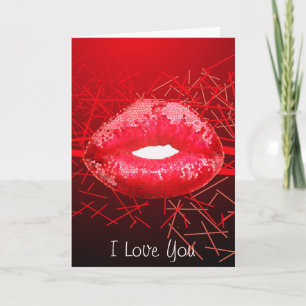 Custom Love kiss me and harten valentijn Feestdagen Kaart