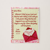 Custom Love Letter Valentijnse Jigzaag Puzzle