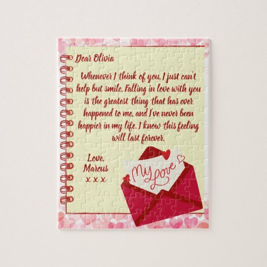 Custom Love Letter Valentijnse Jigzaag Puzzle Legpuzzel (Verticaal)
