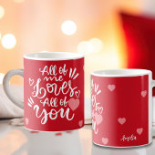 Custom Love Message Hearts Personalized Name Koffiemok