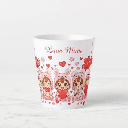  Custom Love Mug | Mother’s Day & Valentine Gift  Latte Mok (Voorkant)
