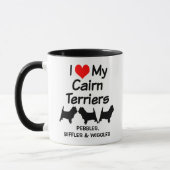 Custom Love My Three Cairn Terrier Dogs Mok (Links)