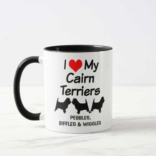 Custom Love My Three Cairn Terrier Dogs Mok (Links)
