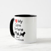 Custom Love My Three Cairn Terrier Dogs Mok (Voorkant links)