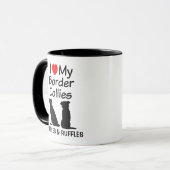 Custom Love My Two Border Collie Dogs Mok (Voorkant links)