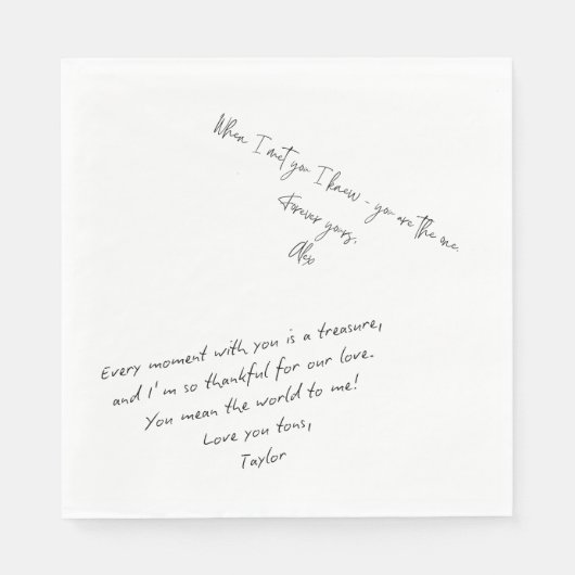 Custom Love Note Upload je eigen handschrift Servet (Voorkant)