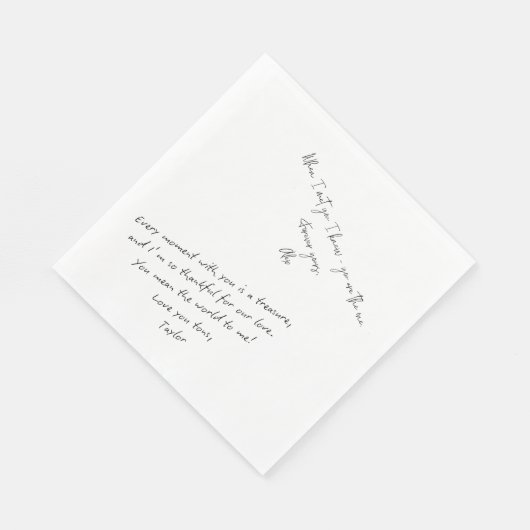 Custom Love Note Upload je eigen handschrift Servet (Hoek)