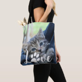 Custom Love Paw Cat Lover Pet Photo Tas (Dichtbij)