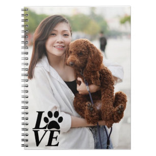 Custom Love Paw Print Foto Notitieboek voor Honden